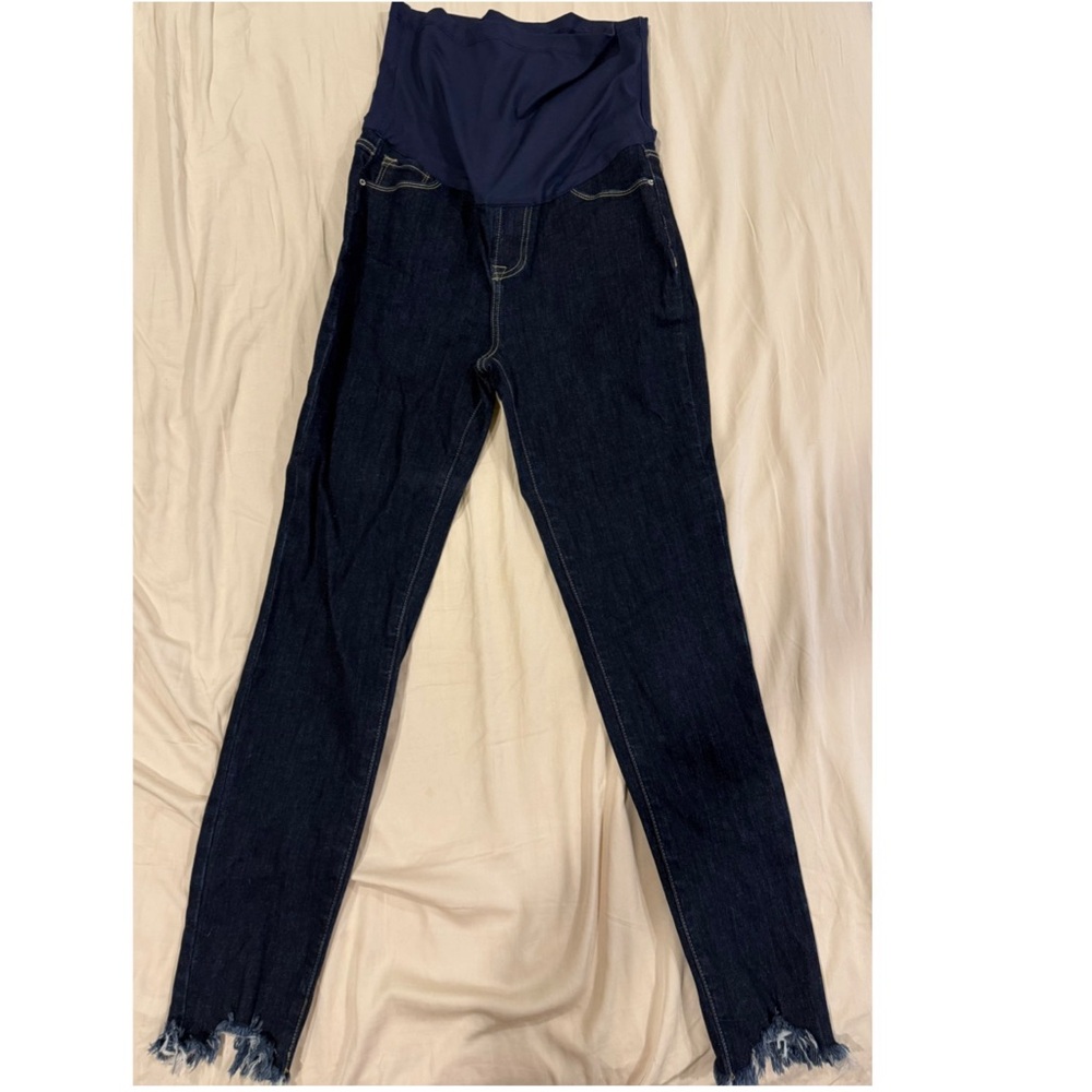 Pinkblush Blue High-Waisted Jeggings with Frayed Hem